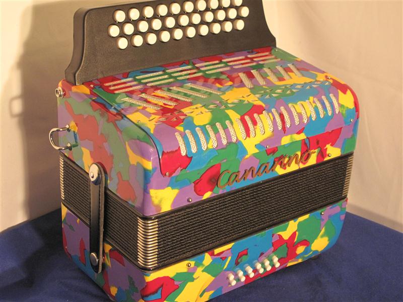 Canarino B system button accordion - multicolour