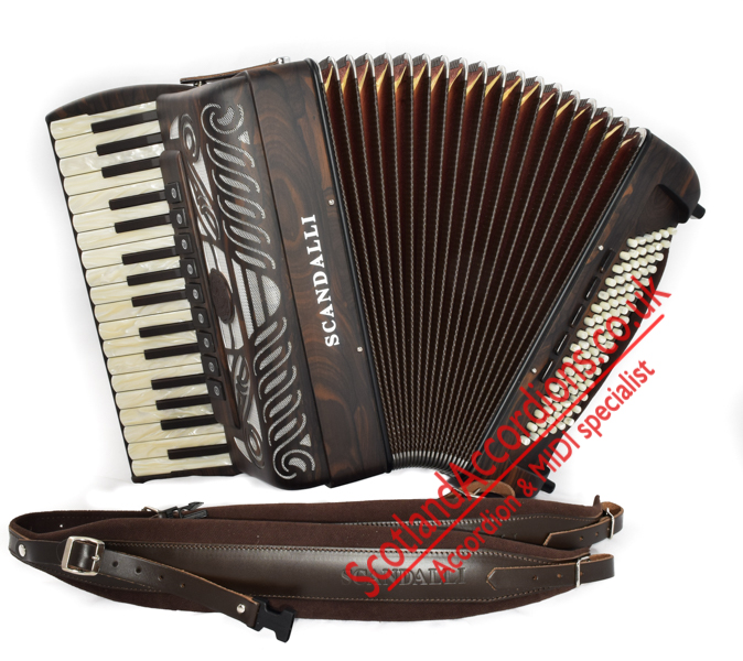 Scandalli Tierra 34 key 96 bass 4 voice ziricote wood accordion, double octave tuned