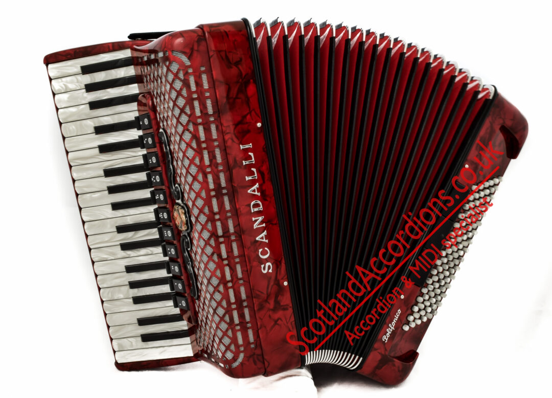 Scandalli Polifonico IX 37 key 96 bass red piano accordion