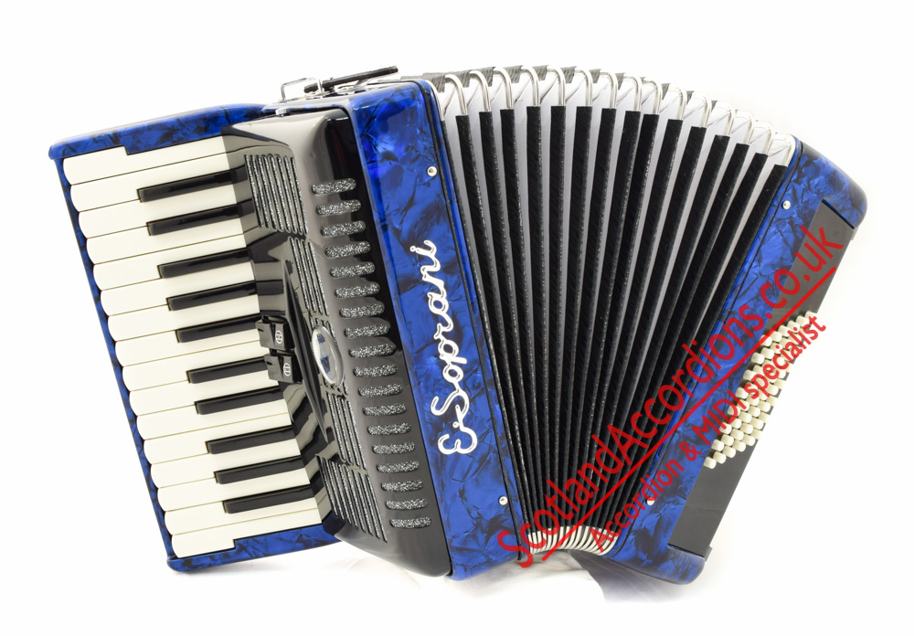 E. Soprani 26 key 48 bass blue accordion